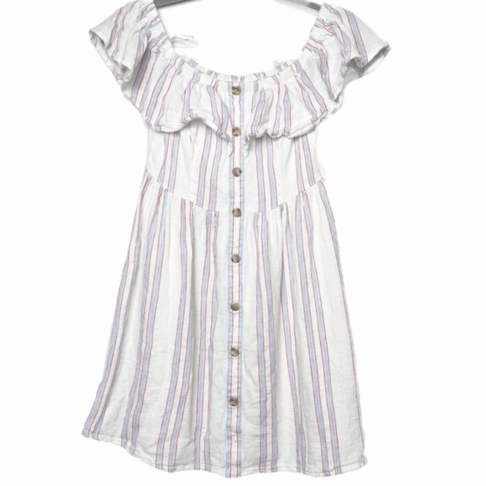 Gianni Bini red white and blue striped mini dress size Small